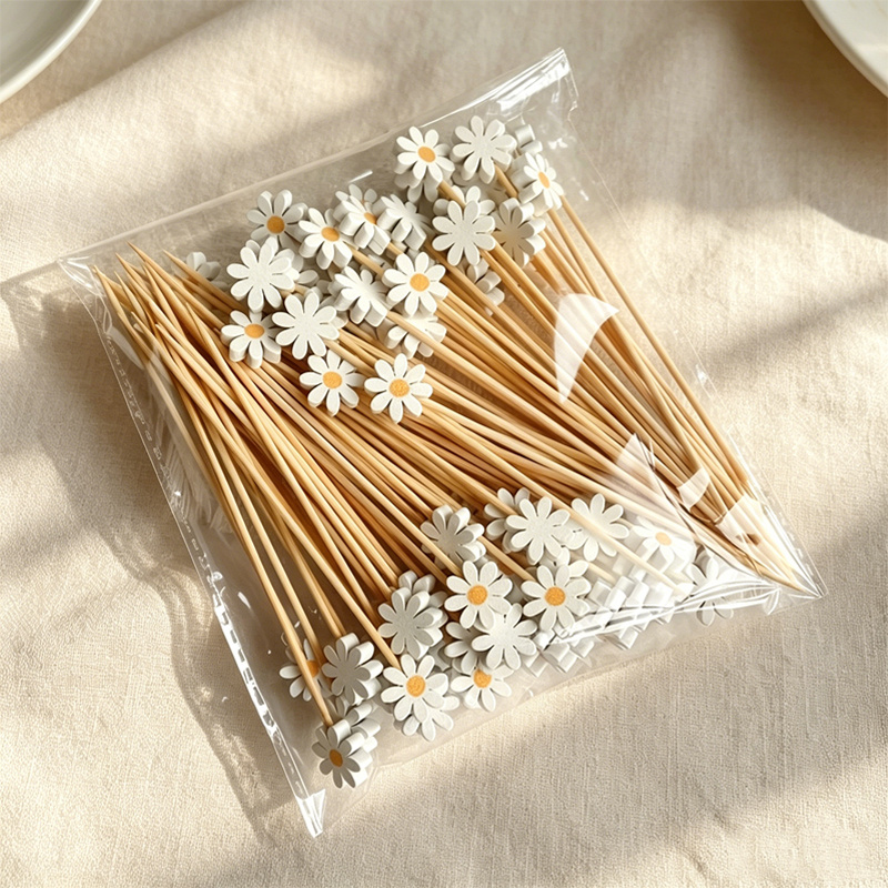 Centerpiece Stick - 50 ชิ้น ของตกแต่งดอกเดซี่, ไม้เสียบผลไม้, ส้อมผลไม้, ท็อปเปอร์เค้ก,