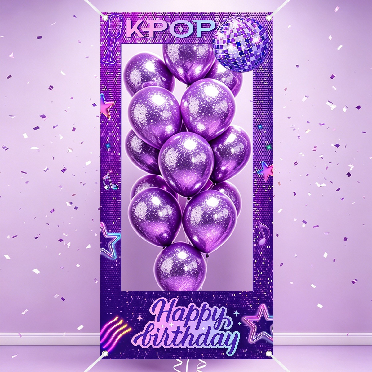 1 ชิ้น กรอบรูป K-POP สีม่วง ฉา - Photo Booth Frame บทวิจารณ์และราคา