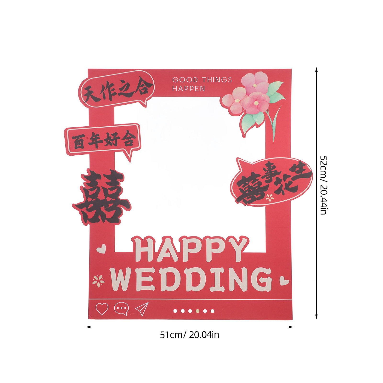 กรอบรูปงานแต่งงานสีแดงแบบจีน ก - Photo Booth Frame บทวิจารณ์และราคา